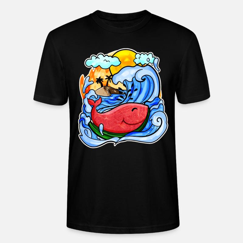 Baleine pastèque - T-shirt bio CRAFTER Stanley Stella Unisexe - noir