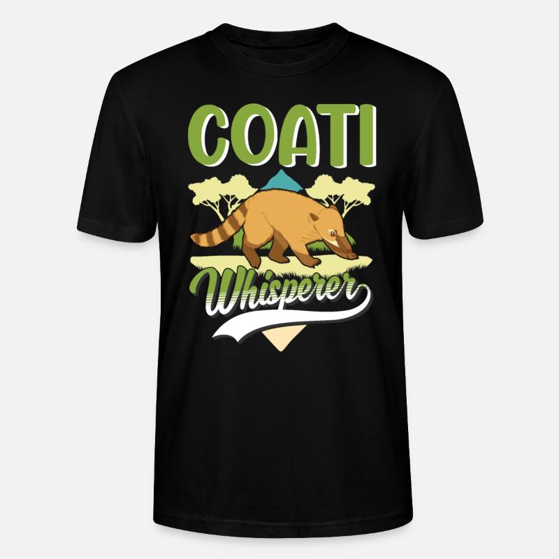 Coati Whisperer Proboscis Coati - Stanley/Stella CRAFTER Unisex Organic T-Shirt - black