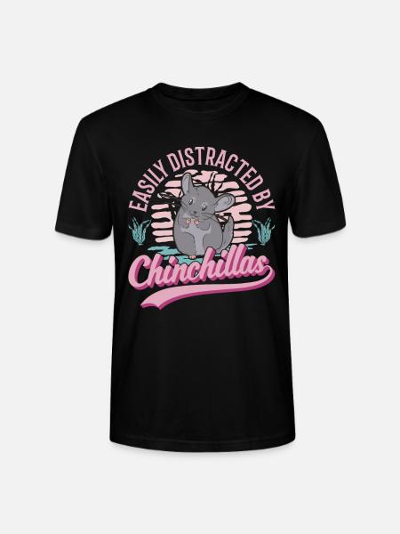 Easily distracted by Chinchillas - Stanley/Stella Unisex Bio-T-Shirt CRAFTER - Schwarz