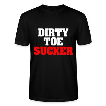 Dirty Toe Sucker | Naughty Adult Foot Fetish Gifts - Stanley/Stella CRAFTER Unisex Organic T-Shirt - black - Front - Alina (178cm) & Michal (187cm)