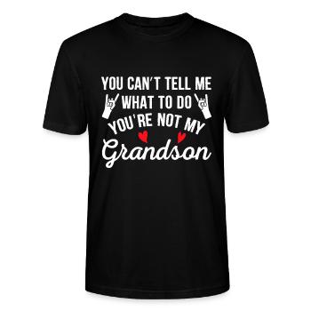 Tu ne peux pas me dire quoi faire, tu n’es pas mon grand-père - T-shirt bio CRAFTER Stanley Stella Unisexe - noir - Devant - Alina (178cm) & Michal (187cm)