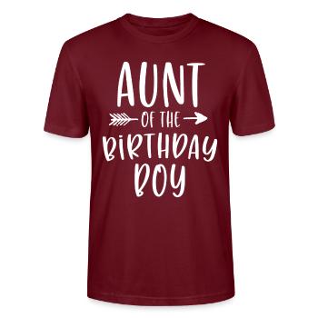 Tante des Geburtstagskindes Tante und Neffe Bday Pa - Stanley/Stella Unisex Bio-T-Shirt CRAFTER - Burgunderrot - Vorne - Alina (178cm) & Michal (187cm)