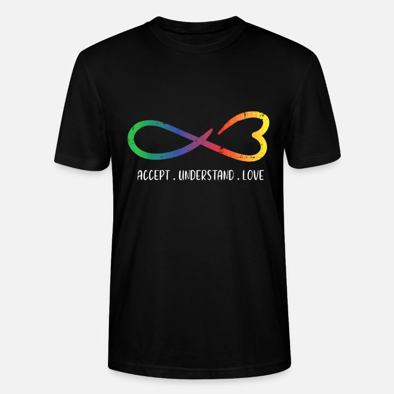 Autism Infinity Accept Understand Awareness - Stanley/Stella CRAFTER Unisex Organic T-Shirt - black