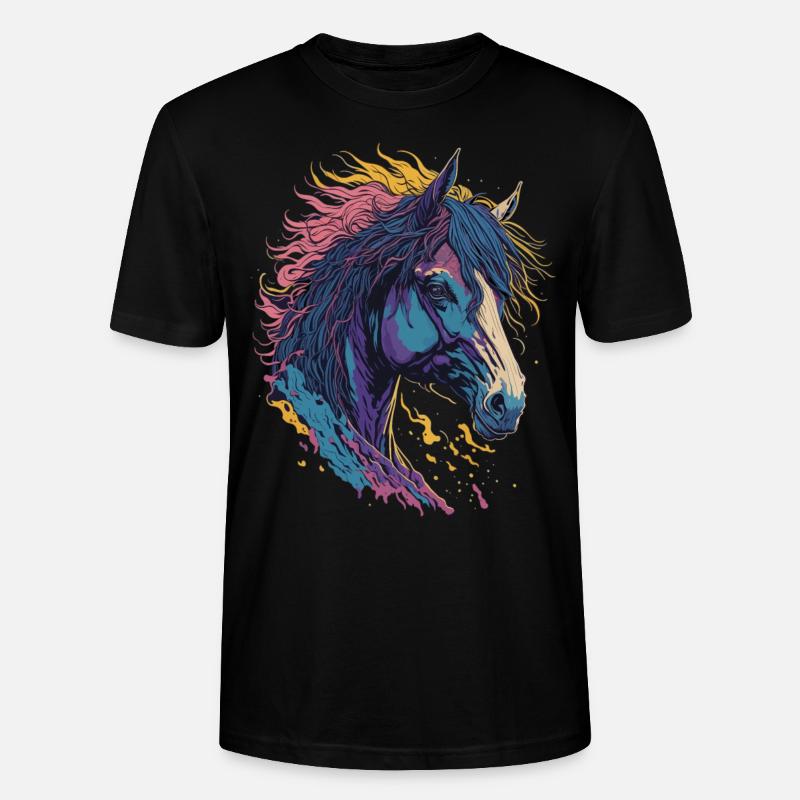 Pop Art Horse - Stanley/Stella Unisex Bio-T-Shirt CRAFTER - Schwarz
