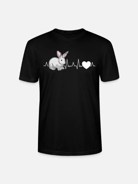 Rabbit Heartbeat Rabbit - Stanley/Stella CRAFTER Unisex Organic T-Shirt - black
