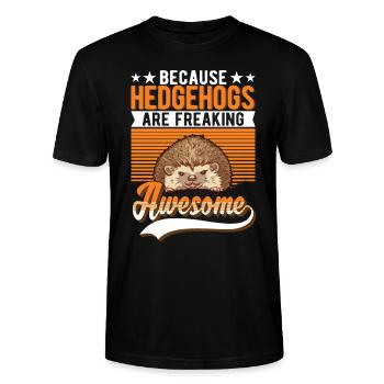 Hedgehog Lovers - Stanley/Stella CRAFTER Unisex Organic T-Shirt - black - Front - Alina (178cm) & Michal (187cm)