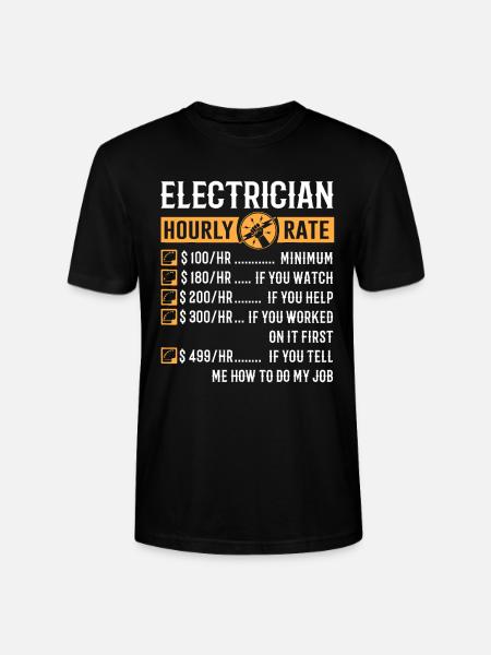 Sjove elektriker gaver - Elektriker timepris - Stanley Stella CRAFTER unisex økologisk-T-shirt - sort