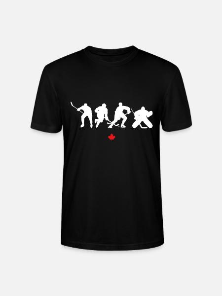 Eishockeyspieler Silhouette Kanada - Stanley/Stella Unisex Bio-T-Shirt CRAFTER - Schwarz