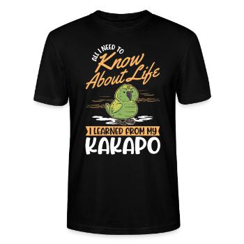 Kakapo Oiseau Perroquet de nuit - T-shirt bio CRAFTER Stanley Stella Unisexe - noir - Devant - Alina (178cm) & Michal (187cm)