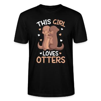 Dieses Mädchen liebt liebt Otter Mädchen Kinder Otter - Stanley/Stella Unisex Bio-T-Shirt CRAFTER - Schwarz - Vorne - Alina (178cm) & Michal (187cm)