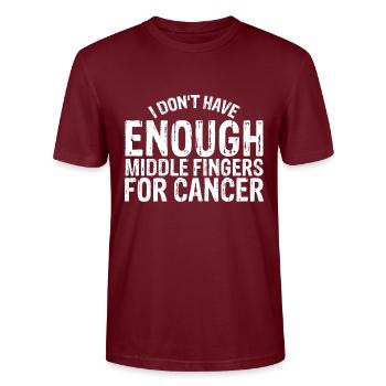 Funny Chemo Chemotherapy Battle Cancer - Stanley/Stella CRAFTER Unisex Organic T-Shirt - burgundy - Front - Alina (178cm) & Michal (187cm)