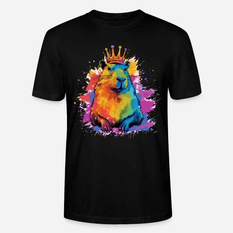 Capybara with crown capybara - Stanley/Stella CRAFTER Unisex Organic T-Shirt - black