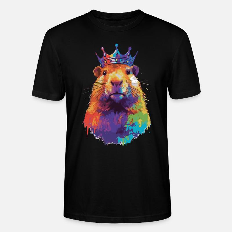 Capybara with crown capybara - Stanley/Stella CRAFTER Unisex Organic T-Shirt - black
