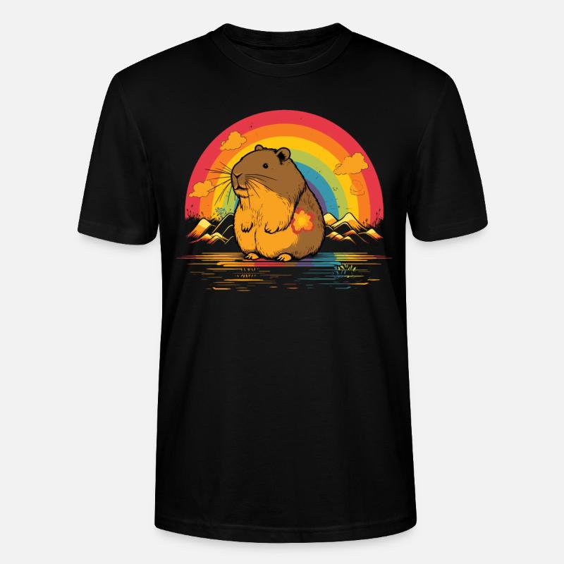 Capybara rainbow capybara - Stanley/Stella CRAFTER Unisex Organic T-Shirt - black