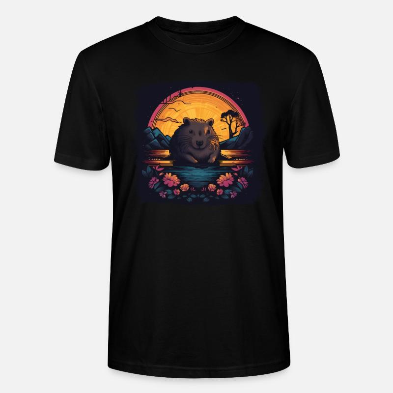 Capybara Gift Capybara - Stanley/Stella CRAFTER Unisex Organic T-Shirt - black