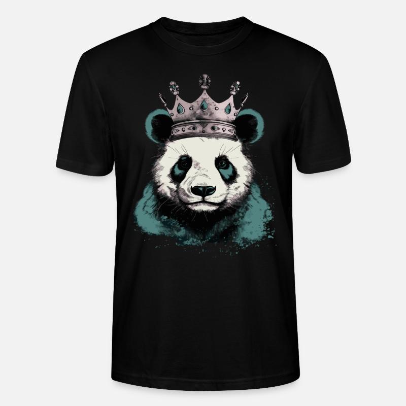 Panda avec couronne - T-shirt bio CRAFTER Stanley Stella Unisexe - noir