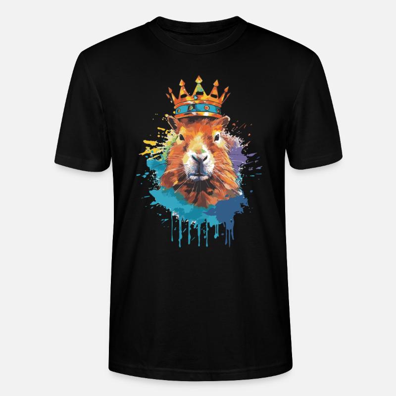 Capybara avec capybara couronne - T-shirt bio CRAFTER Stanley Stella Unisexe - noir
