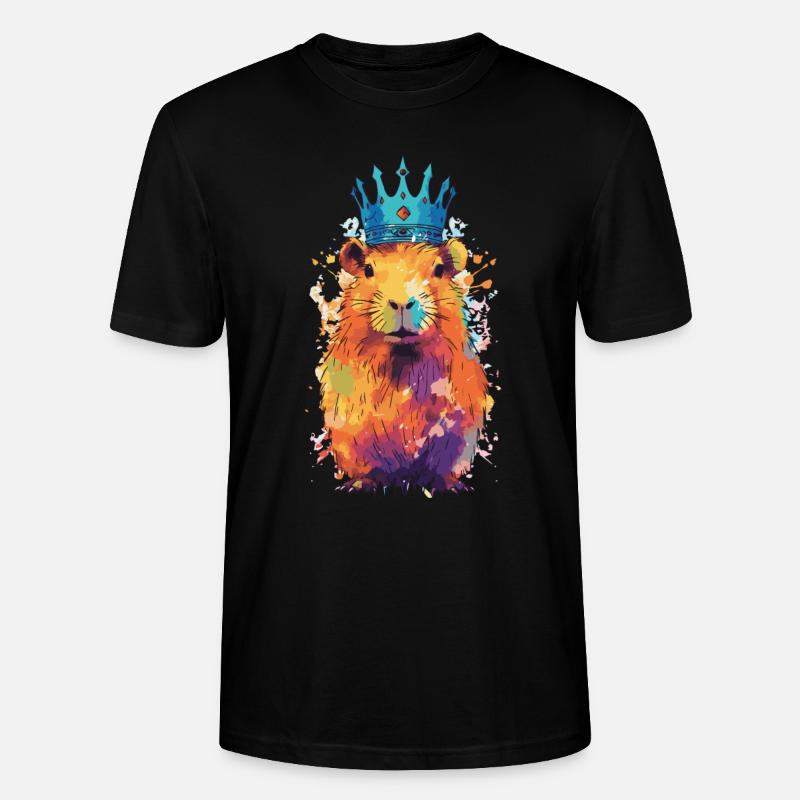 Capybara with crown capybara - Stanley/Stella CRAFTER Unisex Organic T-Shirt - black