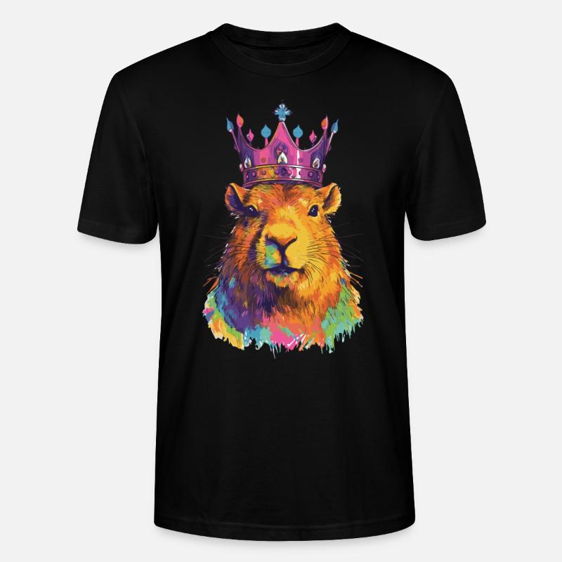 Capybara avec capybara couronne - T-shirt bio CRAFTER Stanley Stella Unisexe - noir