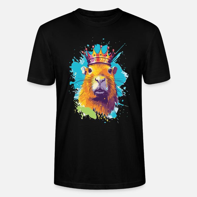 Capybara with crown capybara - Stanley/Stella CRAFTER Unisex Organic T-Shirt - black