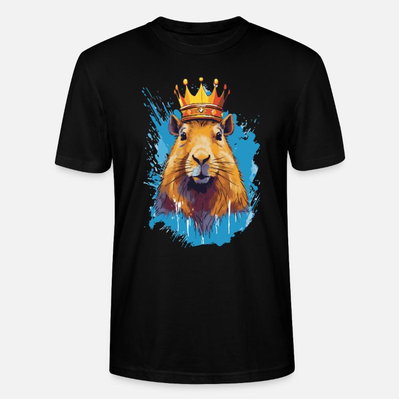 Capybara with crown capybara - Stanley/Stella CRAFTER Unisex Organic T-Shirt - black