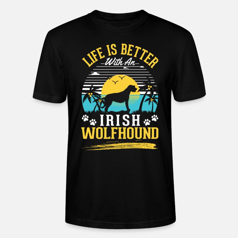 Irischer Wolfshund Irish Wolfhound - Stanley/Stella Unisex Bio-T-Shirt CRAFTER - Schwarz