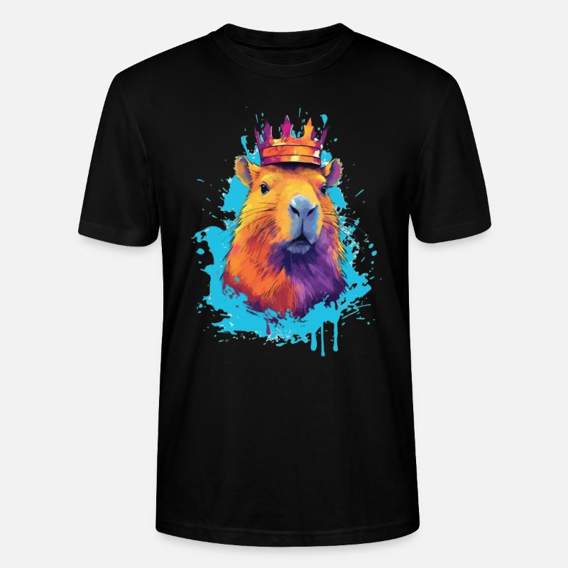 Capybara with capybara crown - Stanley/Stella CRAFTER Unisex Organic T-Shirt - black