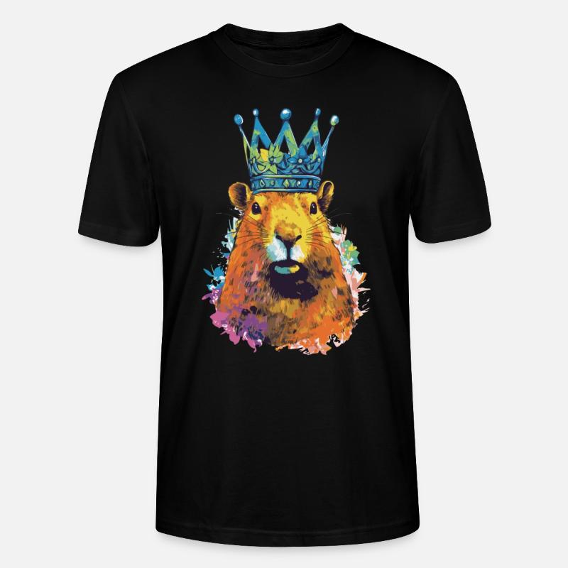 Capybara avec capybara couronne - T-shirt bio CRAFTER Stanley Stella Unisexe - noir
