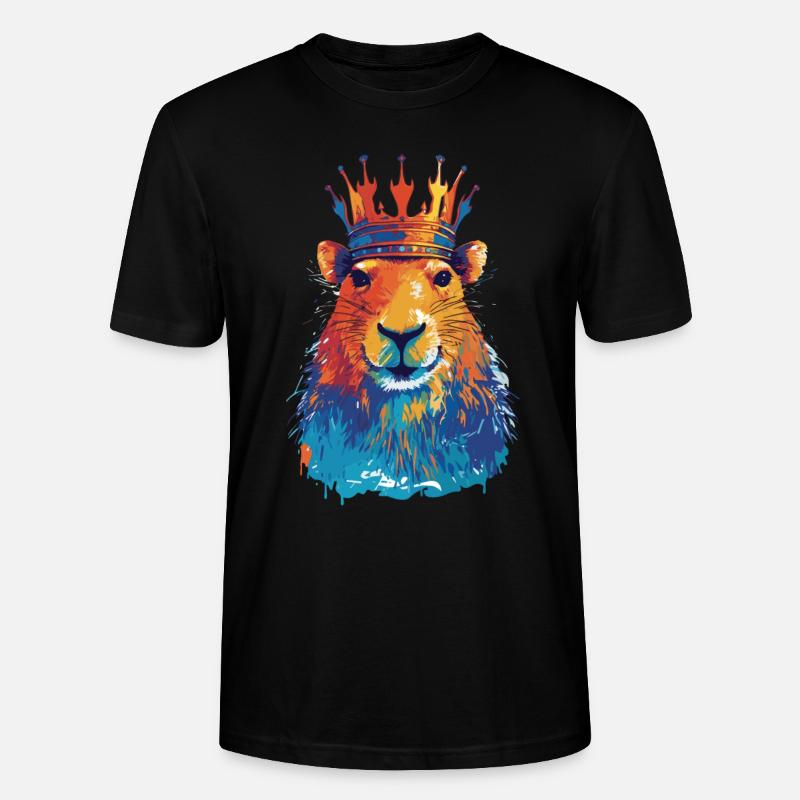 Capybara with crown capybara - Stanley/Stella CRAFTER Unisex Organic T-Shirt - black
