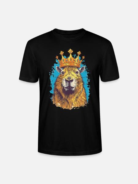 Capybara avec capybara couronne - T-shirt bio CRAFTER Stanley Stella Unisexe - noir
