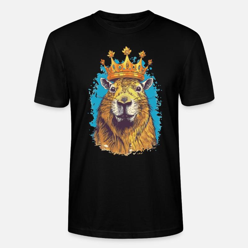 Capybara avec capybara couronne - T-shirt bio CRAFTER Stanley Stella Unisexe - noir