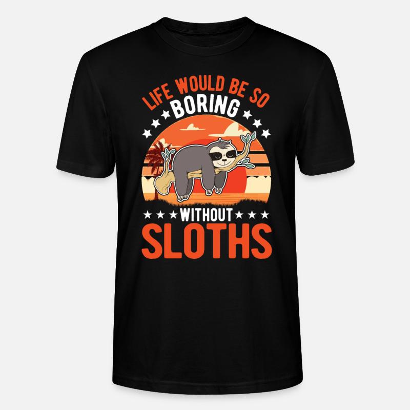 Sloth Gift Sloth - Stanley/Stella CRAFTER Unisex Organic T-Shirt - black