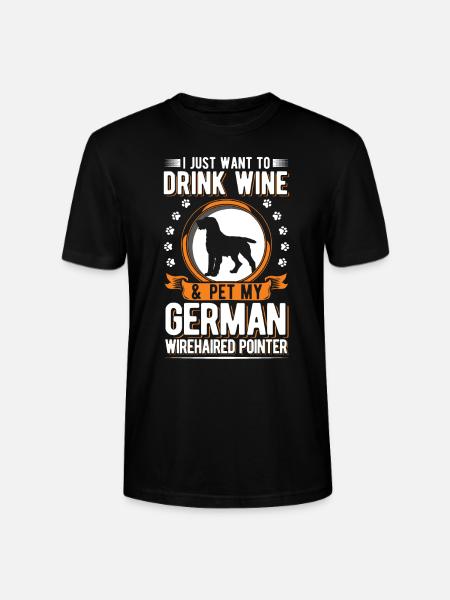 German Wirehaired Wine - Stanley/Stella CRAFTER Unisex Organic T-Shirt - black