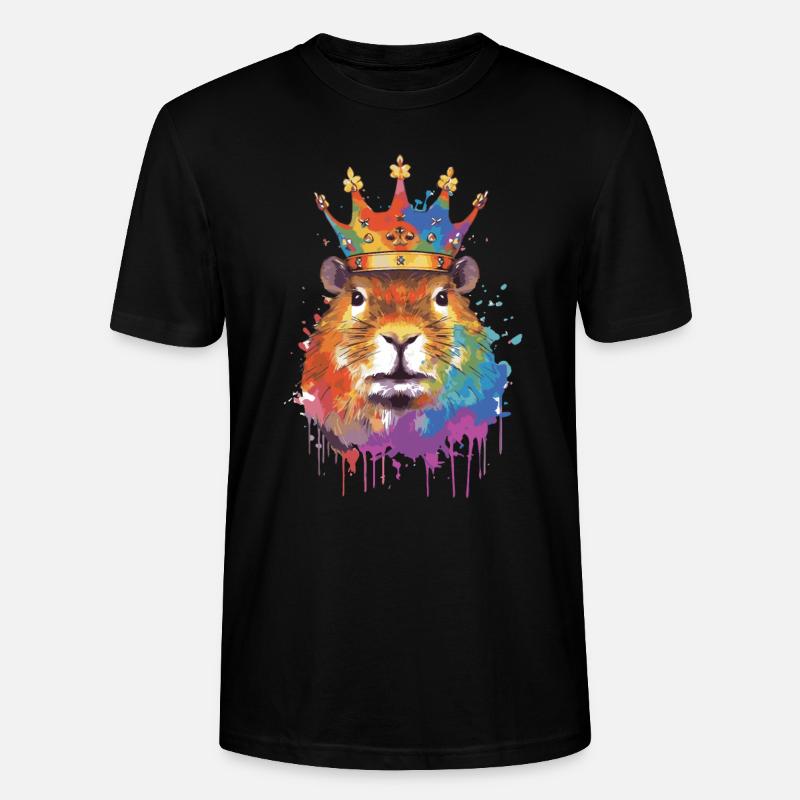 Capybara with crown capybara - Stanley/Stella CRAFTER Unisex Organic T-Shirt - black