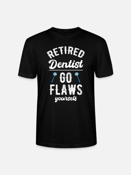 Retired dentist flossing - Stanley/Stella CRAFTER Unisex Organic T-Shirt - black