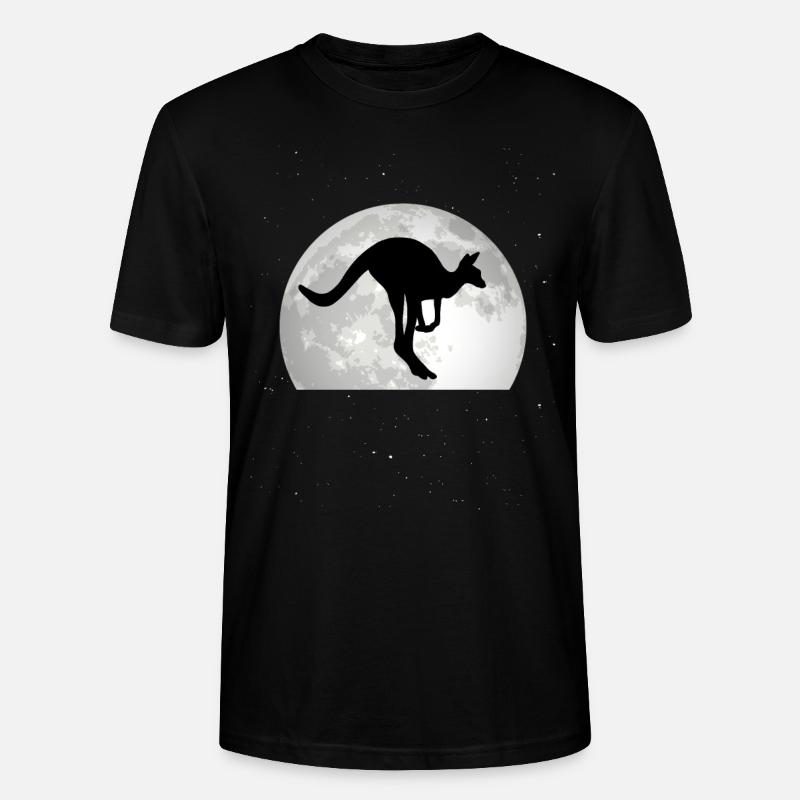 Kangaroo, Moon, Australia, Kangaroo - Stanley/Stella CRAFTER Unisex Organic T-Shirt - black