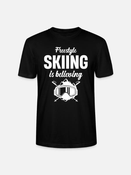 Freestyle skiing believes in - Stanley/Stella CRAFTER Unisex Organic T-Shirt - black