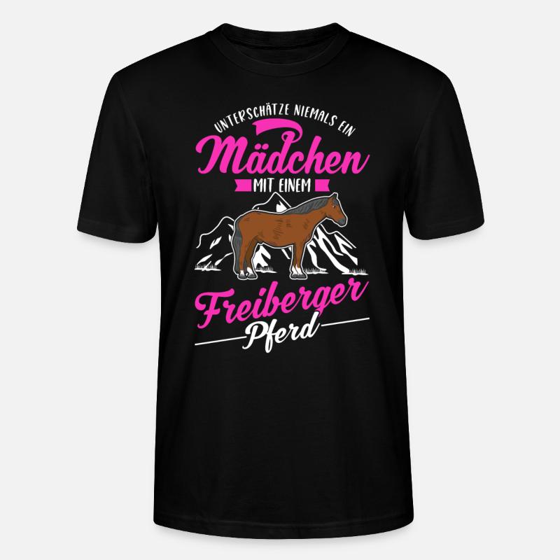 Freiberger Pferd Mädchen - Stanley/Stella Unisex Bio-T-Shirt CRAFTER - Schwarz