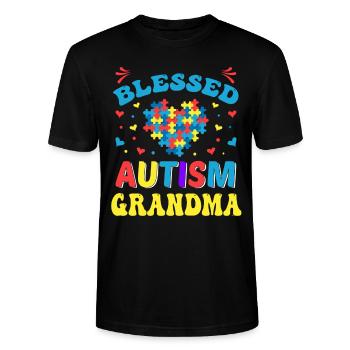Gesegnete Autismus Oma Adhs Familie Passende Oma - Stanley/Stella Unisex Bio-T-Shirt CRAFTER - Schwarz - Vorne - Alina (178cm) & Michal (187cm)