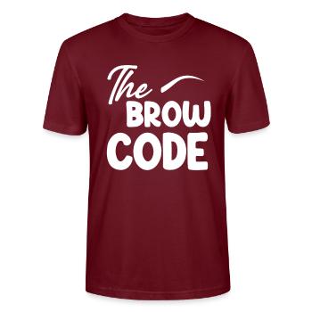 The brow code eyebrow beautician - Stanley/Stella CRAFTER Unisex Organic T-Shirt - burgundy - Front - Alina (178cm) & Michal (187cm)