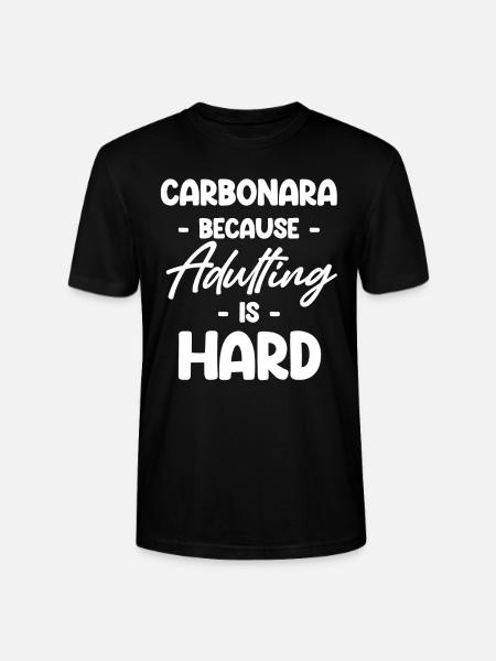 Carbonara Connaisseur Italiano Macaroni Cheese - Stanley/Stella CRAFTER Unisex Organic T-Shirt - black
