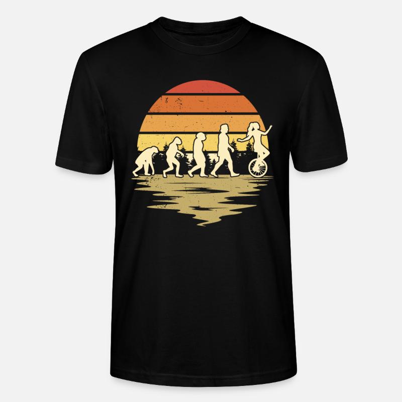 Einrad Evolution Einradfahrer - Stanley/Stella Unisex Bio-T-Shirt CRAFTER - Schwarz