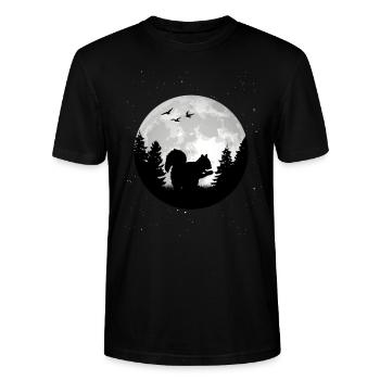 Eichhörnchen Mond - Stanley/Stella Unisex Bio-T-Shirt CRAFTER - Schwarz - Vorne - Alina (178cm) & Michal (187cm)