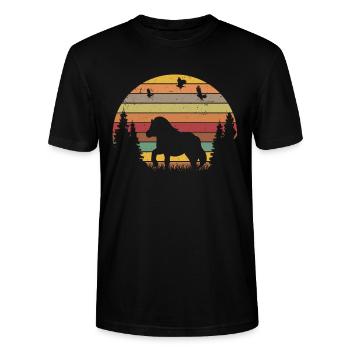 Shetland Pony Retro - Stanley/Stella Unisex Bio-T-Shirt CRAFTER - Schwarz - Vorne - Alina (178cm) & Michal (187cm)