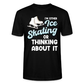 Entweder Laufe Ich Schlittschuh Oder Ich Denke - Stanley/Stella Unisex Bio-T-Shirt CRAFTER - Schwarz - Vorne - Alina (178cm) & Michal (187cm)