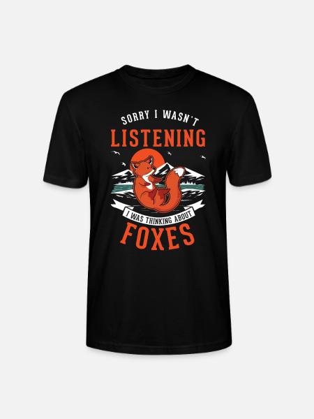 Fox Gift Red Fox - Stanley/Stella CRAFTER Unisex Organic T-Shirt - black