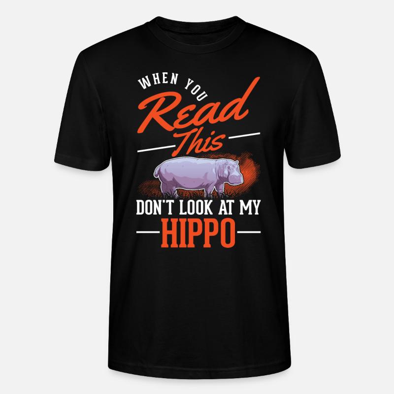 Nilpferd Liebhaber Hippo Flusspferd - Stanley/Stella Unisex Bio-T-Shirt CRAFTER - Schwarz
