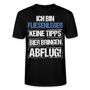 Ich bin Fliesenleger - Bier bringen und Abflug - Stanley/Stella Unisex Bio-T-Shirt CRAFTER - Schwarz - Vorne - Alina (178cm) & Michal (187cm)