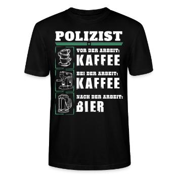 Mon quotidien de policier - T-shirt bio CRAFTER Stanley Stella Unisexe - noir - Devant - Alina (178cm) & Michal (187cm)
