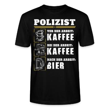 Mon quotidien de policier - T-shirt bio CRAFTER Stanley Stella Unisexe - noir - Devant - Alina (178cm) & Michal (187cm)